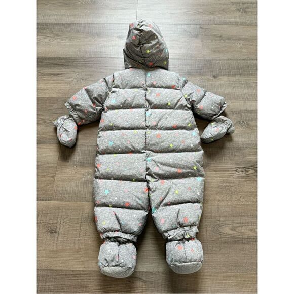 Baby Gap Unisex 0-6MO One Piece Footie Fleece Lined Grey Star Outfit - Picture 3 of 12